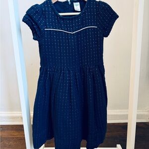 OshKosh B'gosh Navy Blue Kids Dress with White Accents